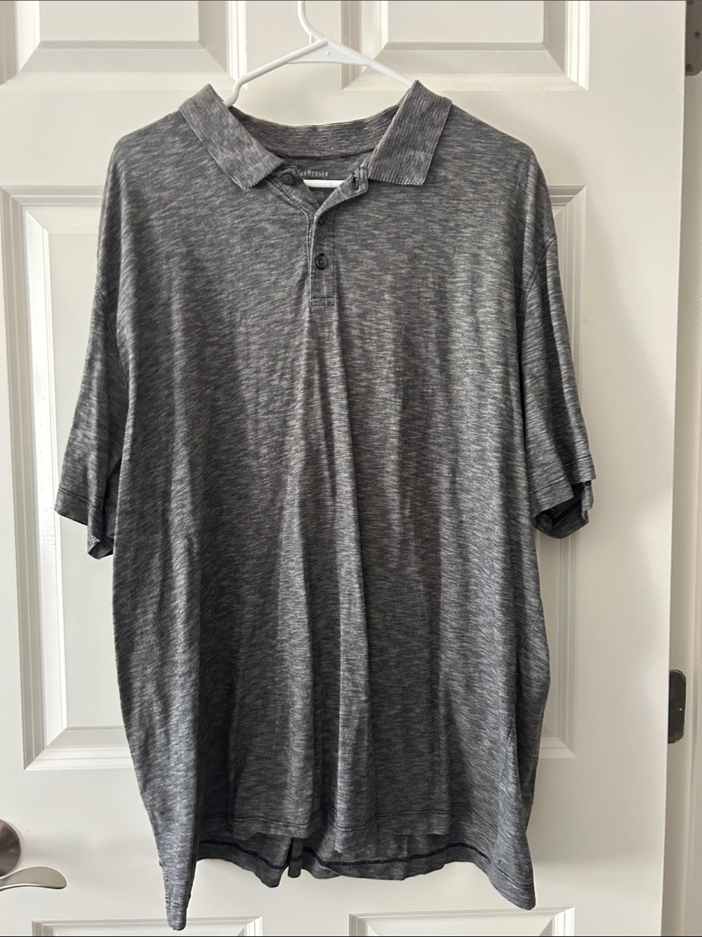 Van Heusen Men's Heather Gray Polo Short Sleeve XXL